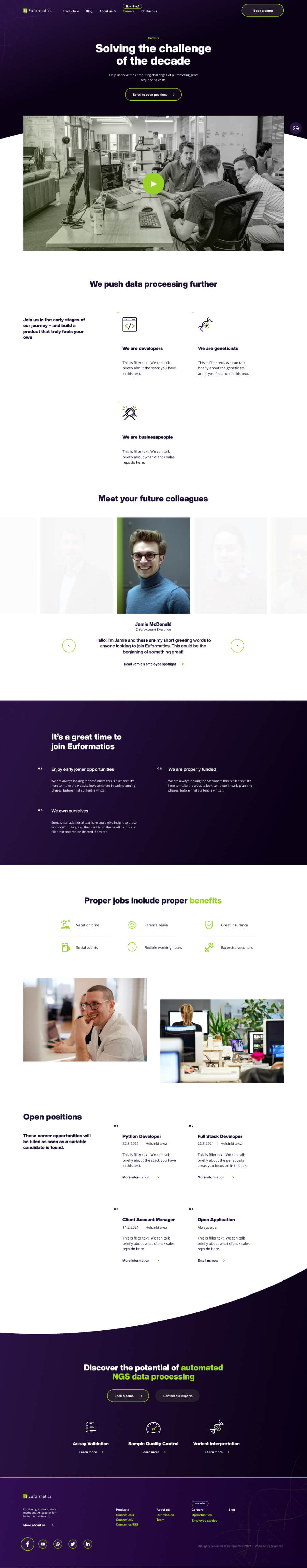 Euformatics urasivu tietokoneruudun kokoluokassa.