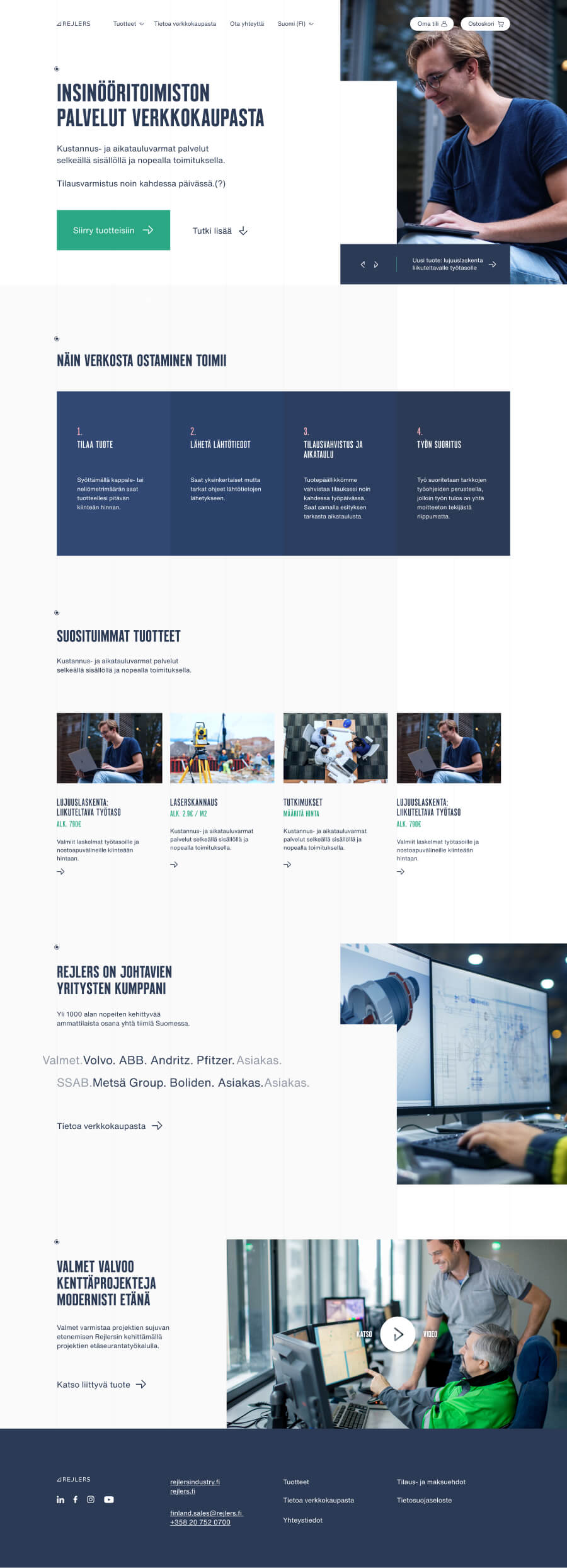 Rejlers Webstore etusivu