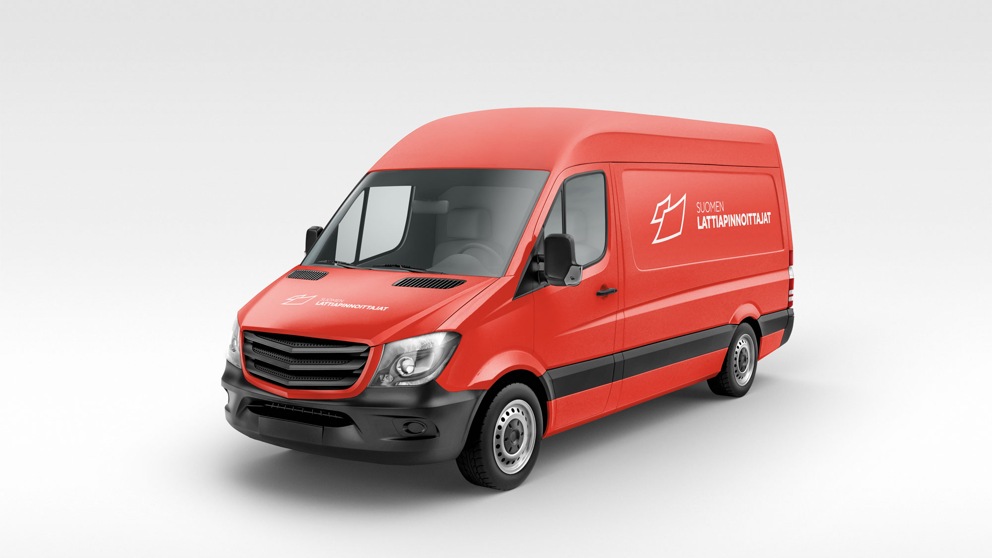 Yrityksen brändi: logo pakettiauton kyljessä