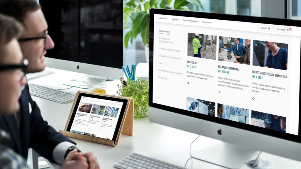 Rejlers Webstore tietokoneella ja tabletilla